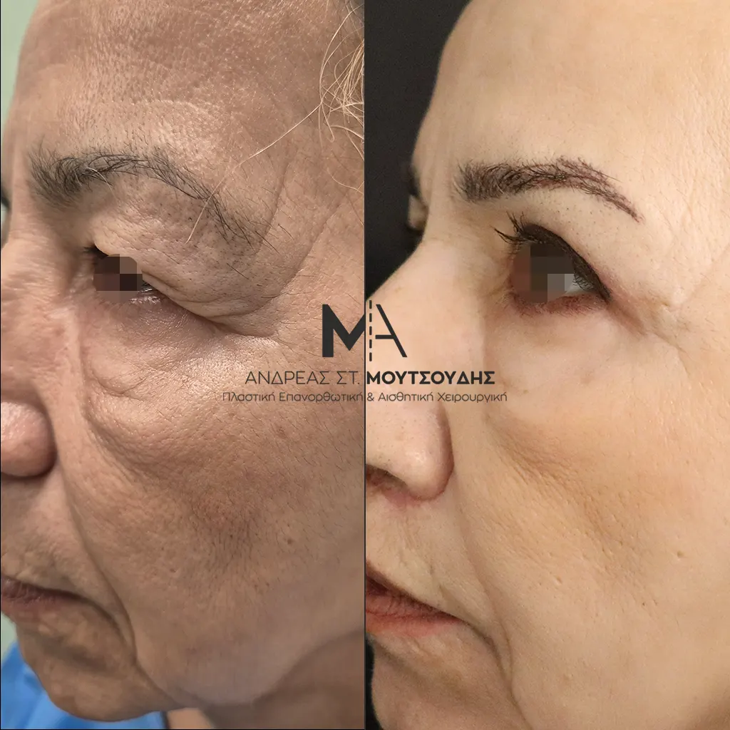 Κάτω βλεφαροπλαστική αληθινές φωτογραφίες Πριν και Μετά
